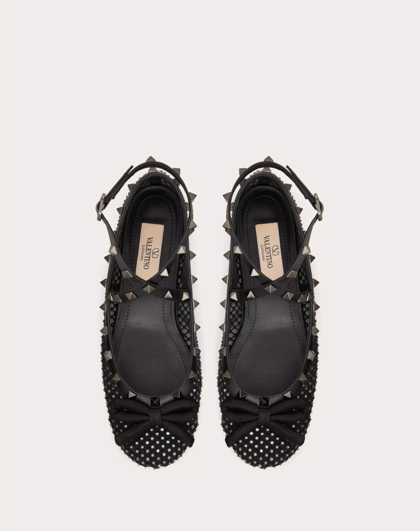 ROCKSTUD MESH BALLERINA WITH CRYSTALS AND MATCHING STUDS